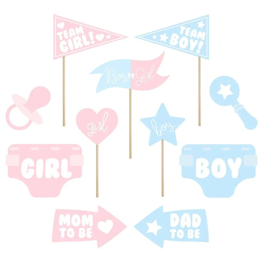 PartyDeco sp. z o.o. Fotoprops Gender Reveal - Tilbehør|Oppyntning