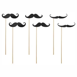 PartyDeco sp. z o.o. Fotoprops Moustacher Sorte - Tilbehør|Oppyntning