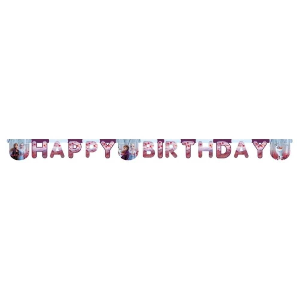 Globos Europe B.V. Frozen 2 Happy Birthday Banner - Merchandise