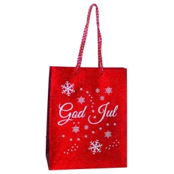 Clearance Inter Agenturer AB Gavepose Rød/Glitter God Jul