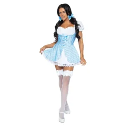 Best Leg Avenue Europe Gingham Lyseblå Kjole Kostume Deluxe