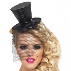 Rubies Netherland B.V. Glitrende Minihat Sort - Kostumetema|Hatte