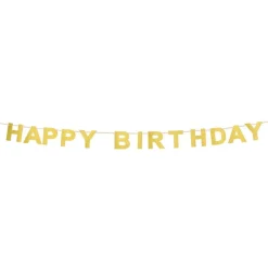 Boland Party Partners B.V. Glitterbanner Happy Birthday Guld - Oppyntning
