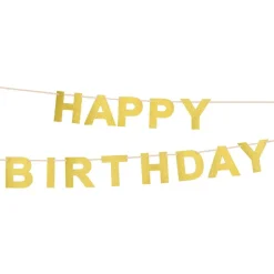 Boland Party Partners B.V. Glitterbanner Happy Birthday Guld - Oppyntning