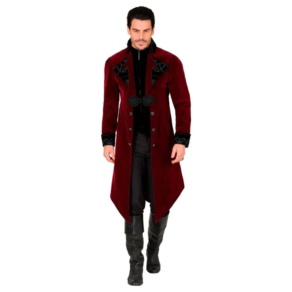 Widmann S.r.l. Gotisk Vinrød Fløjlsfrakke til Herre - Udklædningskostumer