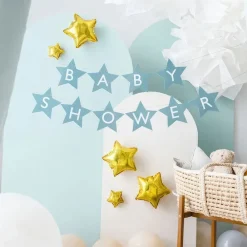 PartyDeco sp. z o.o. Guirlande Baby Shower Stjerner Blå - Oppyntning