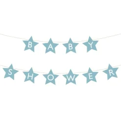 PartyDeco sp. z o.o. Guirlande Baby Shower Stjerner Blå - Oppyntning