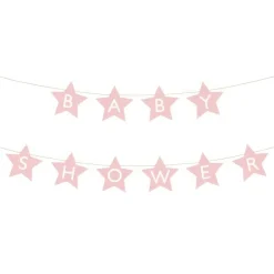 Best PartyDeco sp. z o.o. Guirlande Baby Shower Stjerner Lyserød