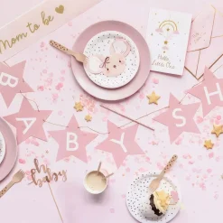 Best PartyDeco sp. z o.o. Guirlande Baby Shower Stjerner Lyserød