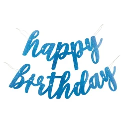 Unique UK Inc t/as Unique Party Guirlande Happy Birthday Blå Glitrende - Oppyntning