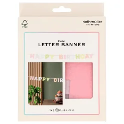 Folat B.V. Guirlande Happy Birthday Dreamy Pastel - Oppyntning
