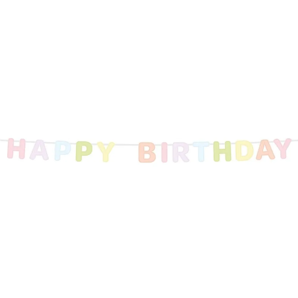 Folat B.V. Guirlande Happy Birthday Dreamy Pastel - Oppyntning
