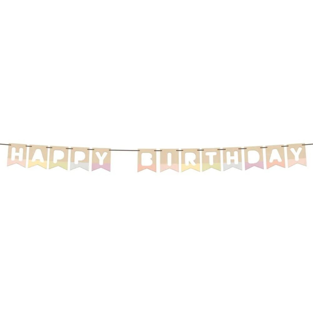Folat B.V. Guirlande Happy Birthday Dreamy Pastel i Træ - Oppyntning