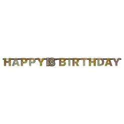 Hot Reithmüller Europe GmbH Guirlande 18 Happy Birthday Guld Glitter