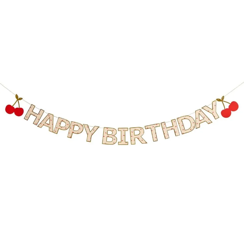 CG Global Products Ltd Guirlande Happy Birthday Kirsebær - Oppyntning
