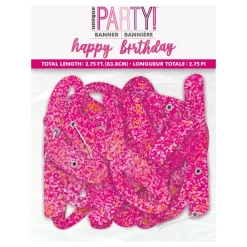 Online Unique UK Inc t/as Unique Party Guirlande Happy Birthday Pink/Glitter
