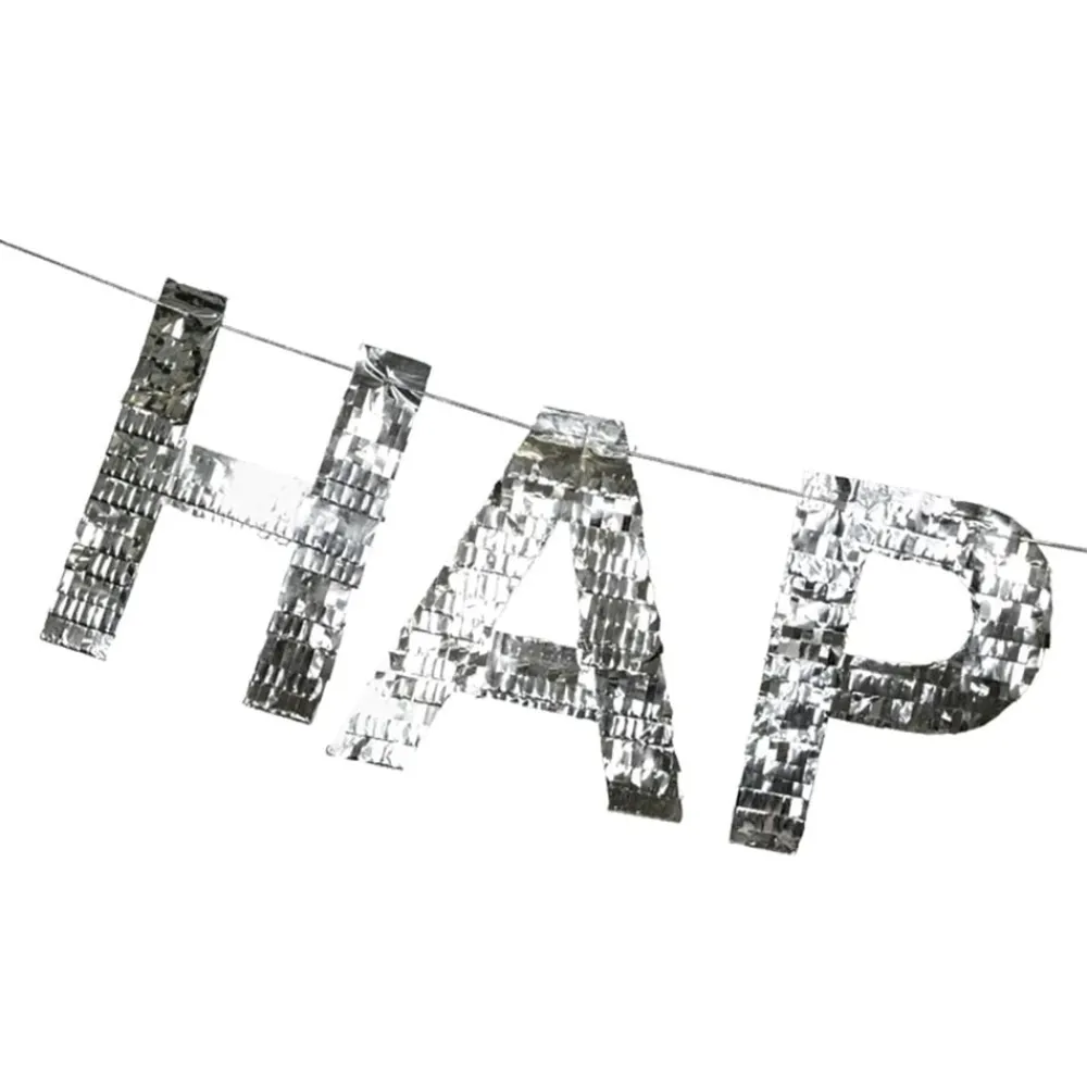 Best PartyDeco sp. z o.o. Guirlande Happy Birthday Silver Fringe