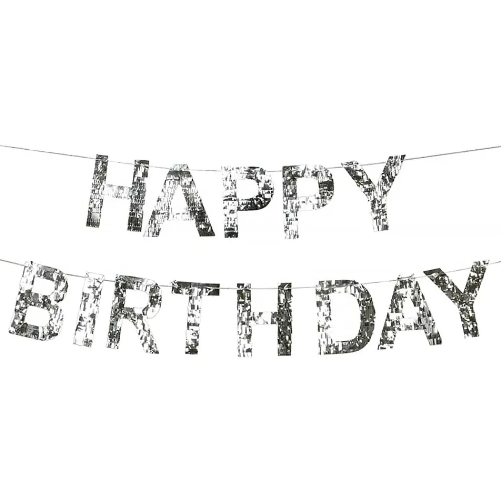 Best PartyDeco sp. z o.o. Guirlande Happy Birthday Silver Fringe