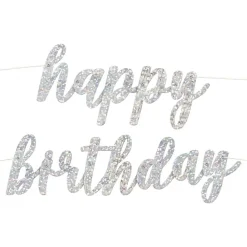 Best Unique UK Inc t/as Unique Party Guirlande Happy Birthday Sølvskinnende