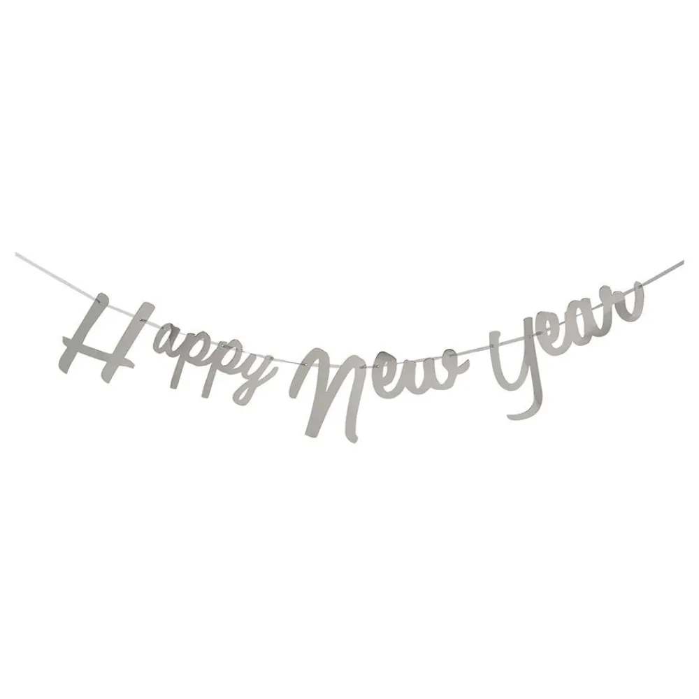 Hisab/Joker Company AB Guirlande Happy New Year Sølv Metallic - Oppyntning