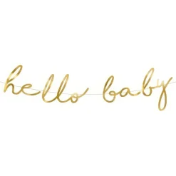 Online PartyDeco sp. z o.o. Guirlande Hello Baby Guld Metallic