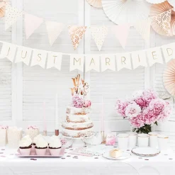 Discount PartyDeco sp. z o.o. Guirlande Just Married Hvid/Guld