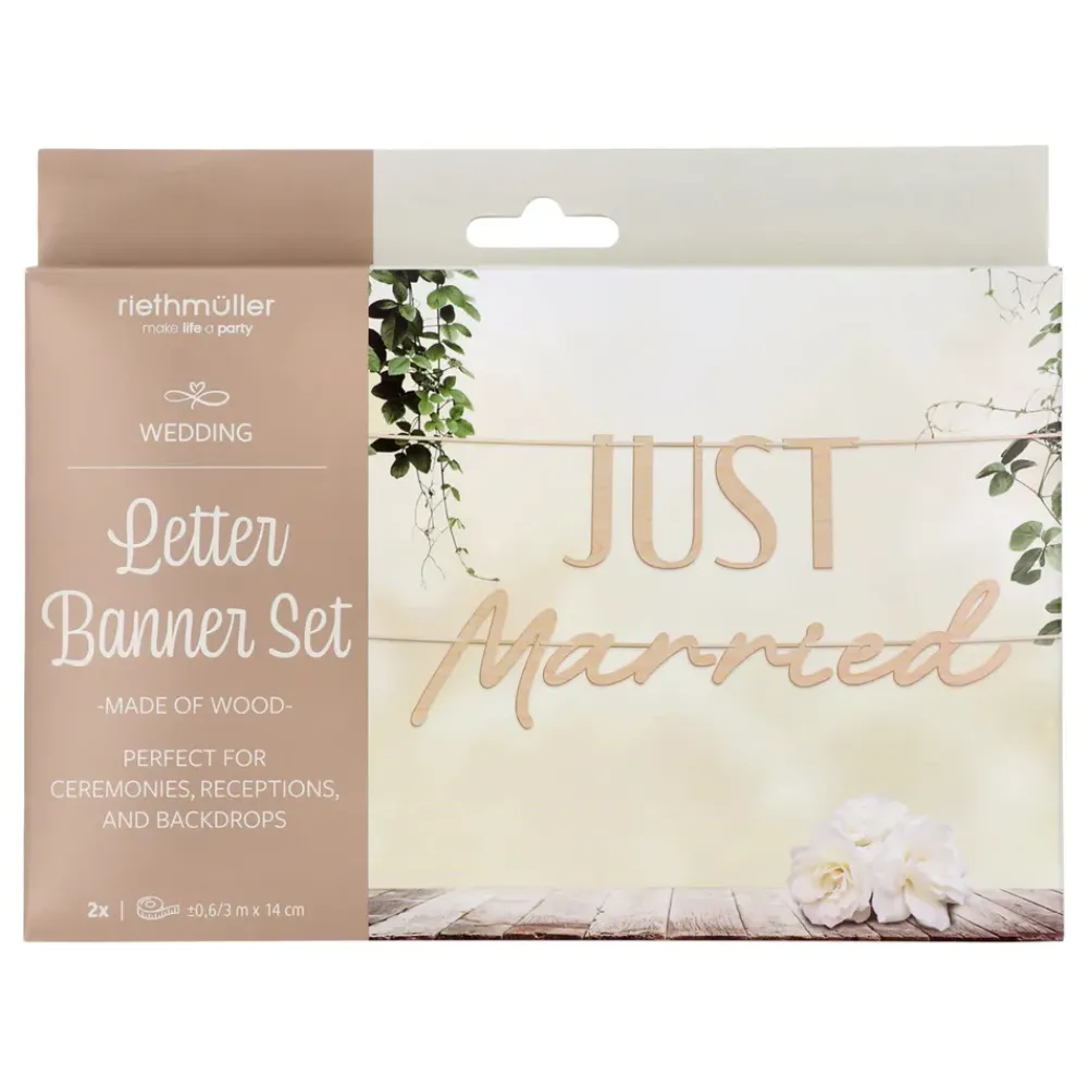 Folat B.V. Guirlande Just Married i Træ - Oppyntning