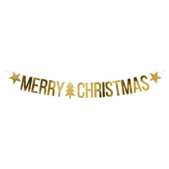 New PartyDeco sp. z o.o. Guirlande Merry Christmas DIY Guld Metallic