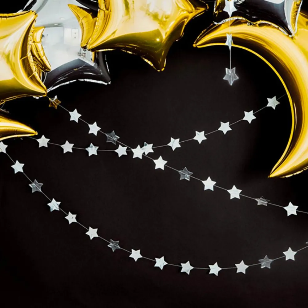 Best PartyDeco sp. z o.o. Guirlande Stjerner Sølv Metallic