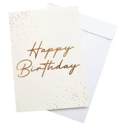 Hisab/Joker Company AB Guld Gratulationskort Happy Birthday med Kuvert - Hilsningskort
