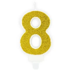 PartyDeco sp. z o.o. Guld Kagelys Tal Glitter - Oppyntning|Bagning