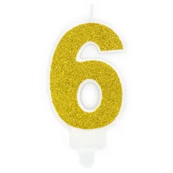 PartyDeco sp. z o.o. Guld Kagelys Tal Glitter - Oppyntning|Bagning