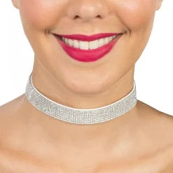 CHAKS Halskæde Choker med Strass Sølv - Tilbehør|Accessories