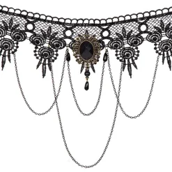 Discount Wilbers Karnaval B.V. Halskæde Choker Sort med Kæder