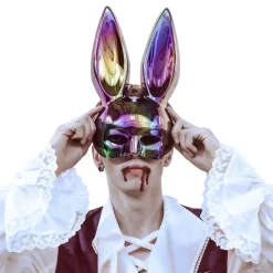 PartyDeco sp. z o.o. Halvmaske Kanin Iriserende - Tøj|Kostumetema