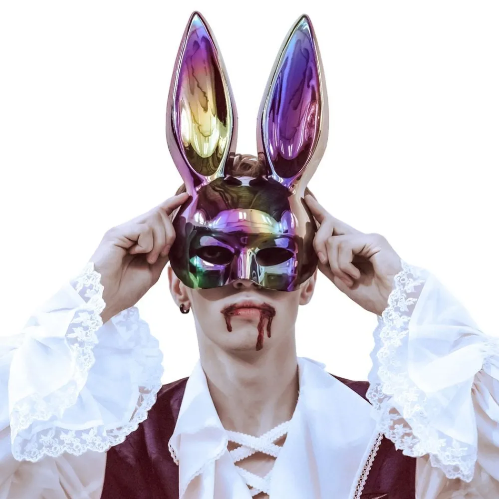 PartyDeco sp. z o.o. Halvmaske Kanin Iriserende - Tøj|Kostumetema