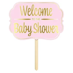 Three Sixty Degrees Ltd Haveskilt Welcome To The Babyshower Lyserød - Hjem & Husholdning