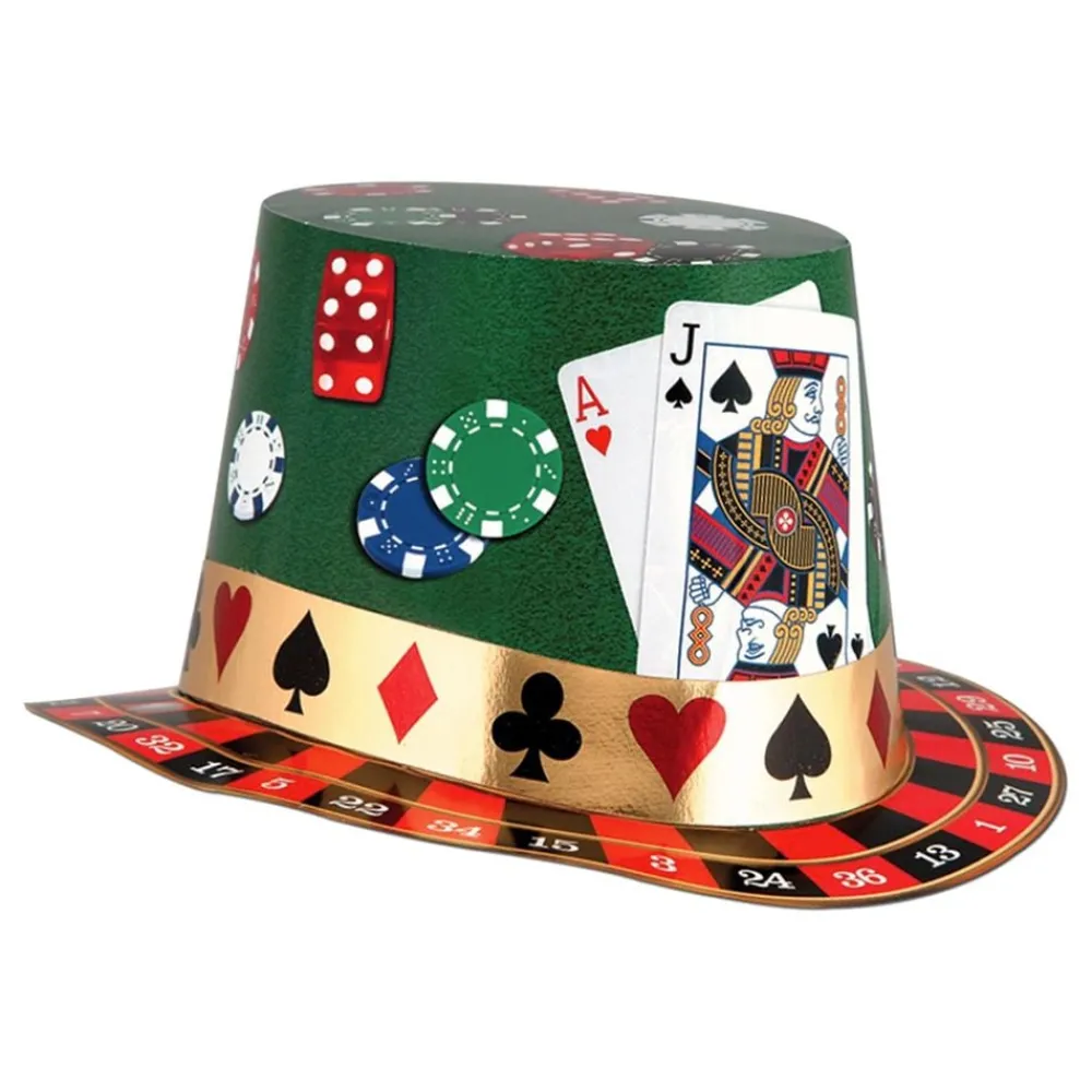 Three Sixty Degrees Ltd Høj Casinohat i Pap - Tilbehør|Kostumetema