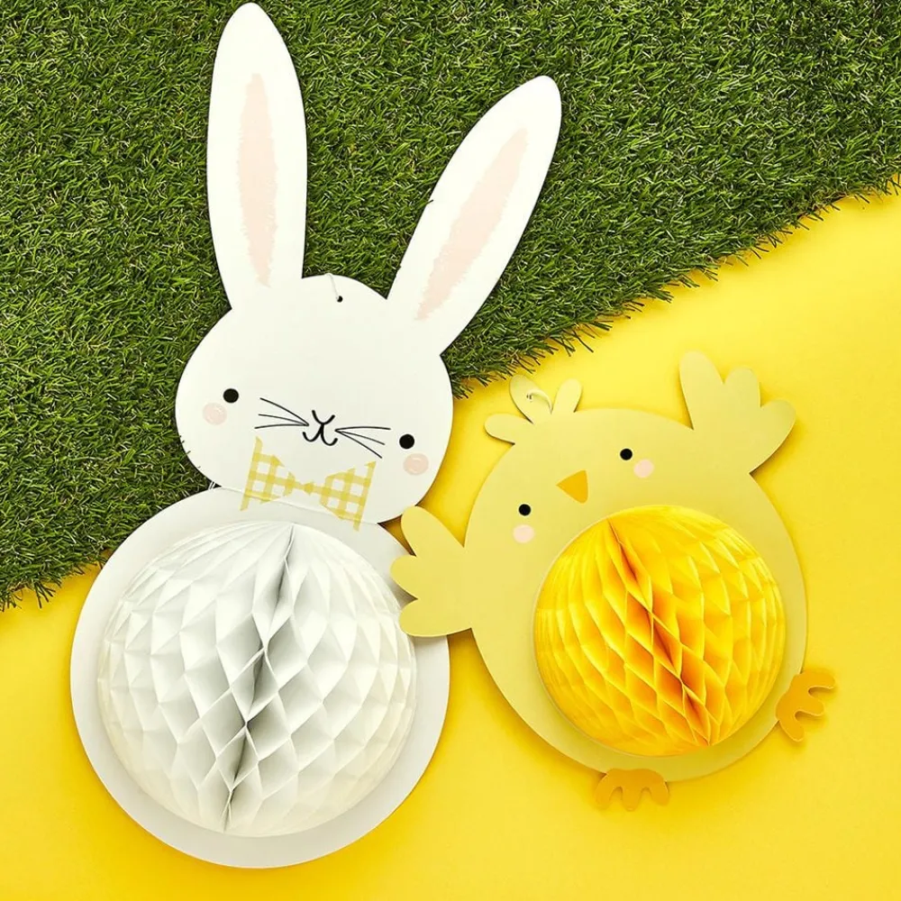 CG Global Products Ltd Honeycombs Påskehare & Kylling - Oppyntning