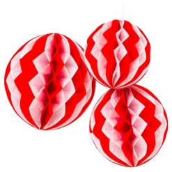 Design House 95 AB Honeycombs Rød/Hvid Stribede - Oppyntning