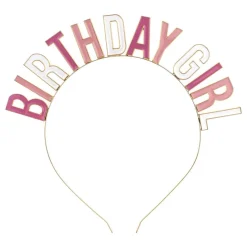 PartyDeco sp. z o.o. Hårbøjle Birthday Girl i Metal - Hatte
