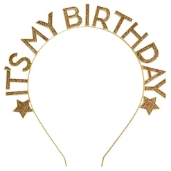 CG Global Products Ltd Hårbøjle It's My Birthday Guld i Metal - Hatte