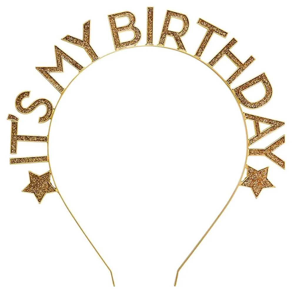 CG Global Products Ltd Hårbøjle It's My Birthday Guld i Metal - Hatte