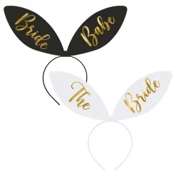 PartyDeco sp. z o.o. Hårbøjle Kaninører Bride To Be Squad - Festtilbehør|Hatte