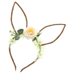 CHAKS Hårbøjle Kaninører med Blomster