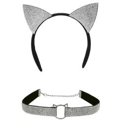 Boland Party Partners B.V. Hårbøjle Katteører & Choker Strass - Tøj|Tilbehør