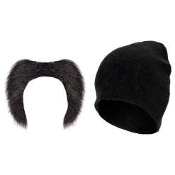 Widmann S.r.l. Hue & Moustache Sort Udklædningsfestkit - Tøj|Tilbehør