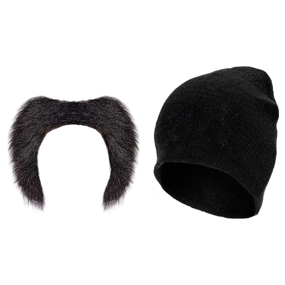 Widmann S.r.l. Hue & Moustache Sort Udklædningsfestkit - Tøj|Tilbehør