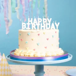 PartyDeco sp. z o.o. Hvide Kagelys Happy Birthday - Bagning