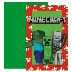 Globos Europe B.V. Invitationskort & Konvolut Minecraft - Hilsningskort